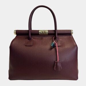 Bordeaux Italian Leather Handbag | Handcrafted Structured Luxe Bag | New